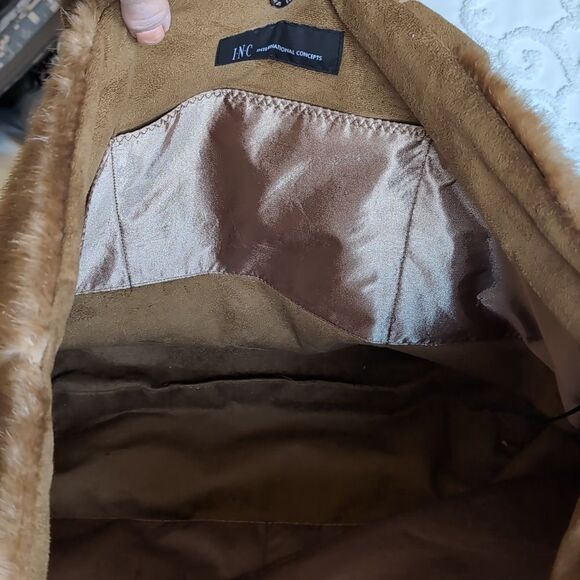 INC International Concepts Giant Faux Fur Slouchy Tote Bag - Picture 11 of 17